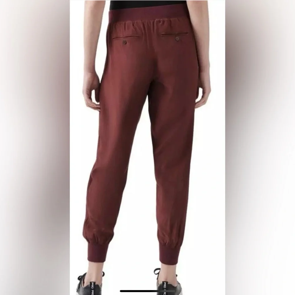 ATM Silk Charmeuse Frayed Trim Joggers - NEW! - Picture 3 of 17